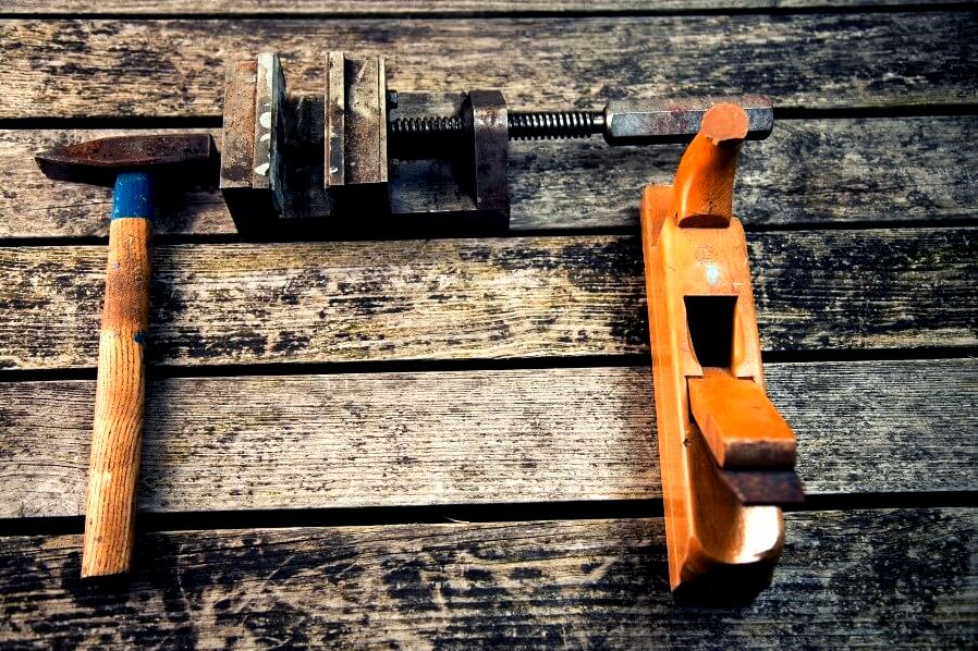 woodworking tools on a table