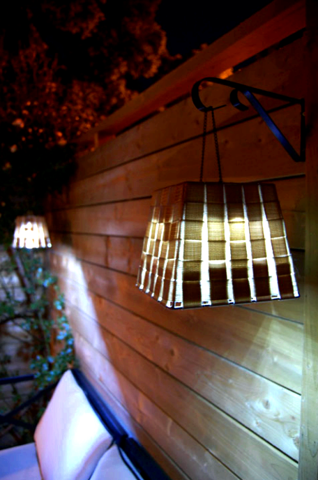 Outdoor project - make hanging outdoor lanters from baskets, from The Art Of Doing Stuff