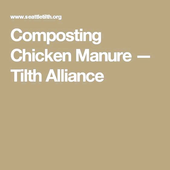Composting chicken manure — tilth alliance at least