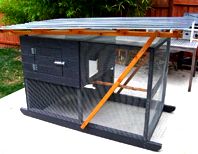 Modern, mobile chicken coop built using The Garden Ark plans